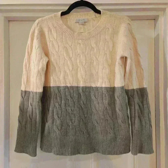 Christopher Fischer Womens 100% Cashmere Knit Sweater Pink Gray Size XS - Picture 7 of 8